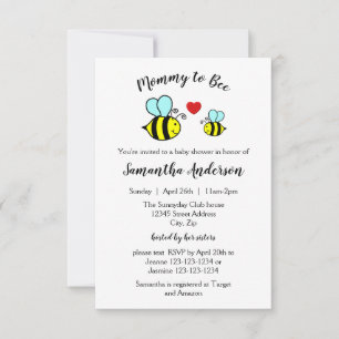 Mommy to Bee - 3x5 Baby Shower Invitation