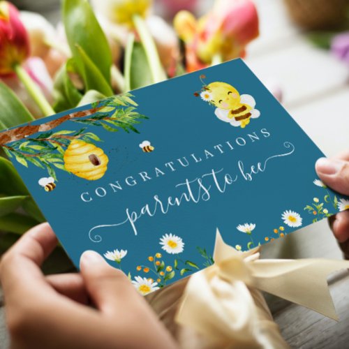 Mommy to Bee Baby Congratulations Card