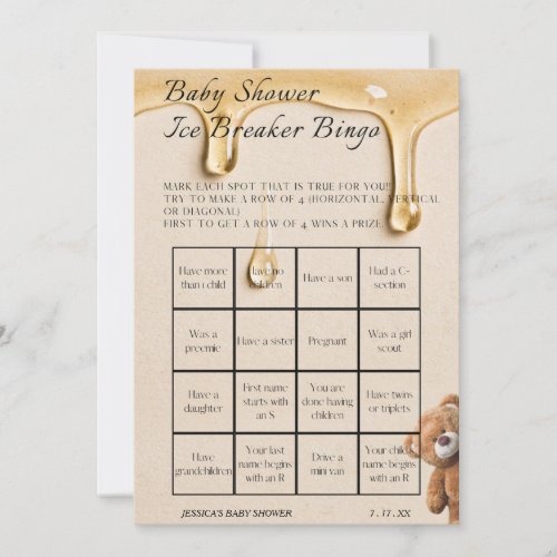 Mommy To Bee Baby Invite Ice Breaker Bingo