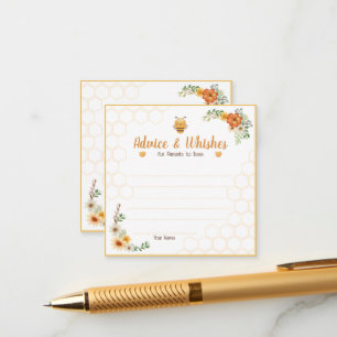 Mommy To Bee Baby Shower Advice & Whishes Enclosure Card