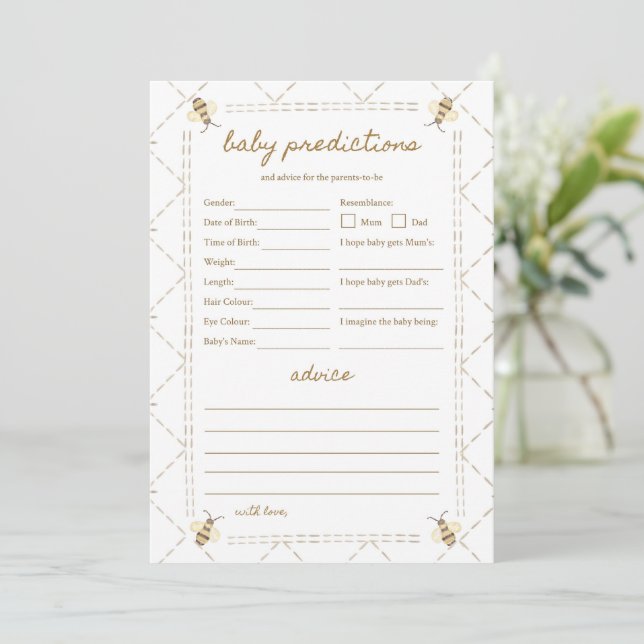 Mommy To Bee Baby Shower Baby Traits Game Cards (Standing Front)