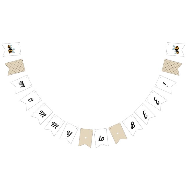"Mommy to Bee" Baby Shower Banner -  Bunting Flag (All)