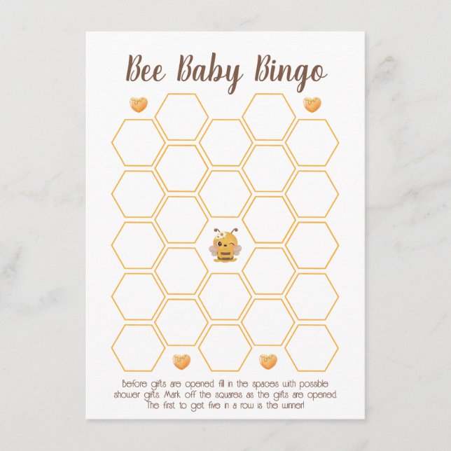Mommy to Bee Baby Shower Bingo Game Enclosure Card (Front)