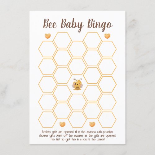 Mommy to Bee Baby Shower Bingo Game Enclosure Card