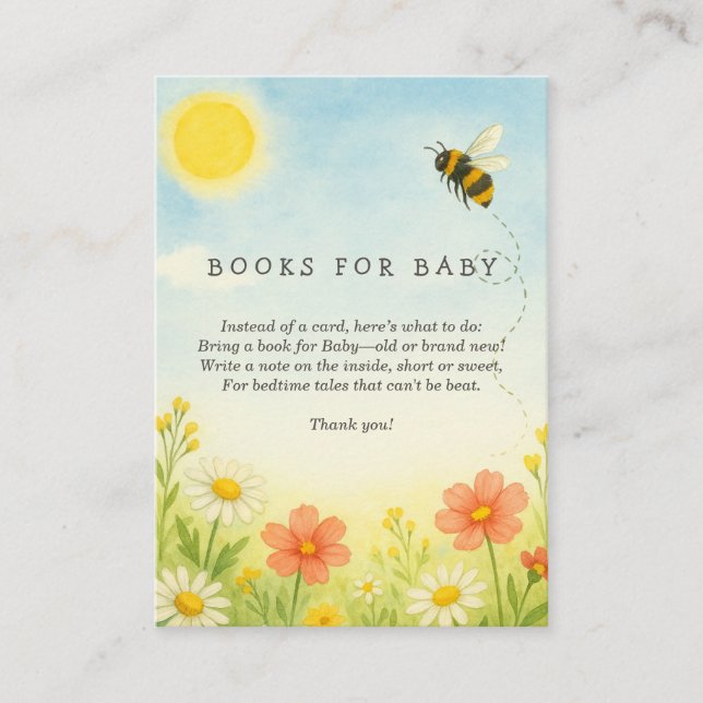 Mommy To Bee Baby Shower Book Request Enclosure Card (Front)