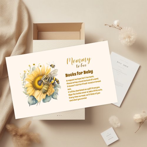 Mommy To Bee  Baby Shower books for baby Enclosure Card