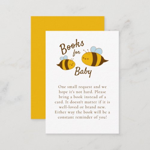 Mommy to Bee Baby Shower Books Request Card