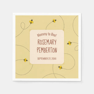 Mommy to Bee Baby Shower Buzzing Bees Gold Napkins