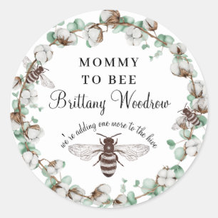 Mommy To Bee Baby Shower Classic Round Sticker