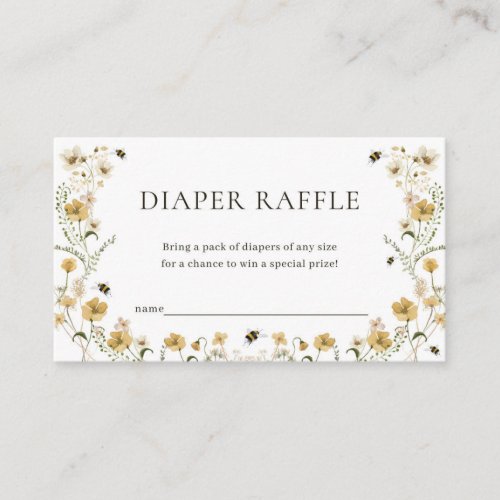 Mommy to Bee Baby Shower Diaper Raffle Card
