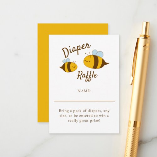 Mommy to Bee Baby Shower Diaper Raffle Game Enclosure Card