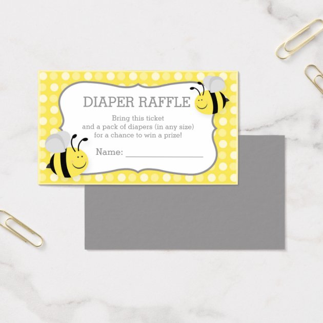 Mommy To Bee Baby Shower Diaper Raffle Ticket