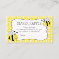 Mommy to Bee Baby Shower Diaper Raffle Ticket Enclosure Card