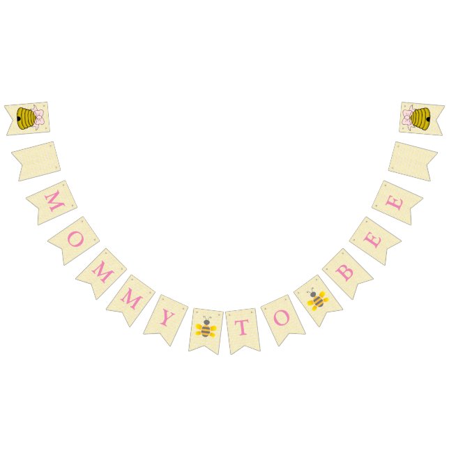 Mommy to Bee Baby Shower Flag Banner (All)