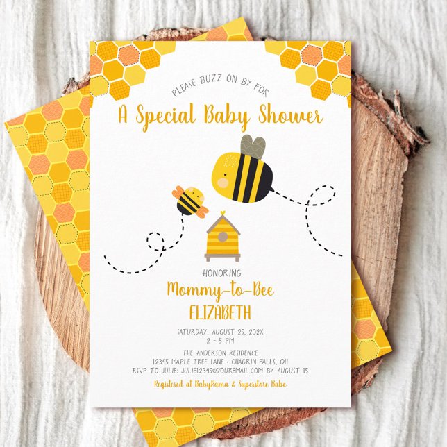 Mommy to Bee Baby Shower Gender Neutral Cute Sweet Invitation (Creator Uploaded)