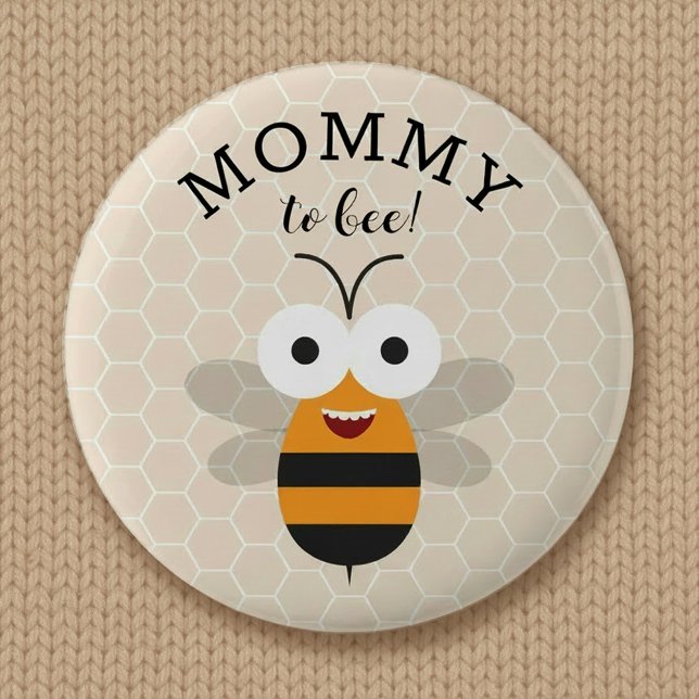 Mommy to Bee, Baby Shower Honey Bee Button (Creator Uploaded)