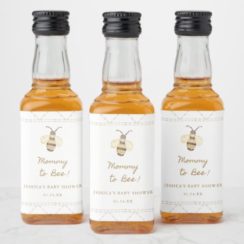 Mommy To Bee Baby Shower Honey Favors Liquor Bottle Label