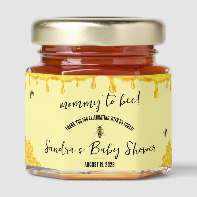 Mommy to Bee! Baby Shower  Honey Jar Favors (Front)