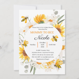 Mommy To Bee Baby Shower Invitation