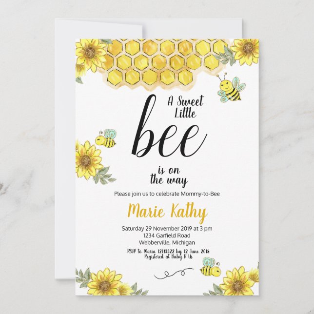 Mommy-to-Bee Baby Shower invitation (Front)