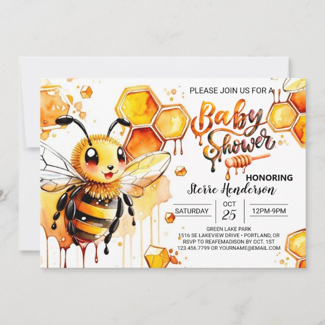 Mommy to Bee Baby Shower Invitation (Front)