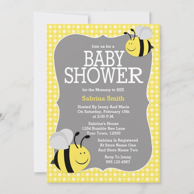 Mommy to Bee Baby Shower Invitation (Front)