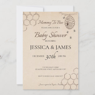 Mommy To Bee Baby Shower Invitation