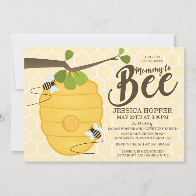 Mommy to Bee Baby Shower Invitation (Front)