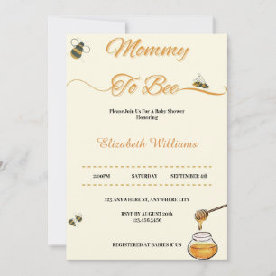 Mommy To Bee Baby Shower Invitation