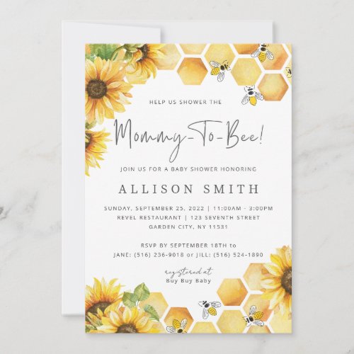 Mommy To Bee Baby Shower Invitation
