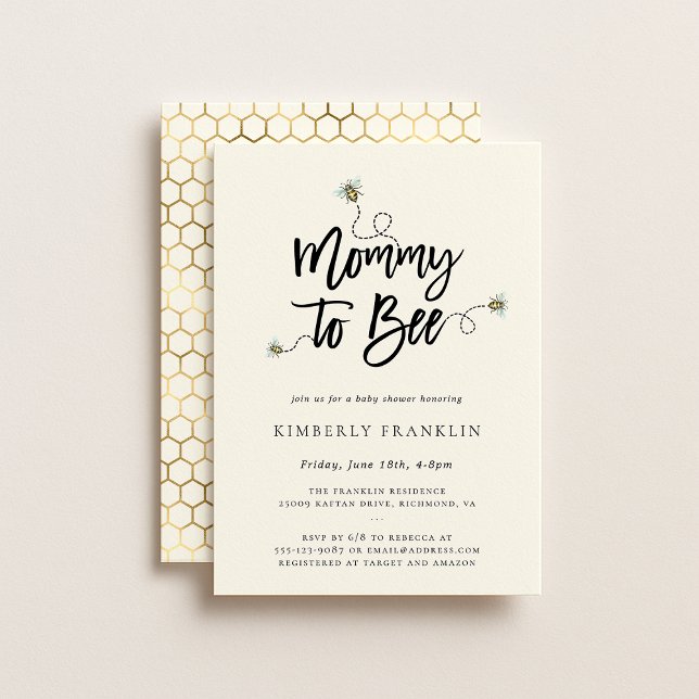 Mommy To Bee Baby Shower Invitation (Creator Uploaded)