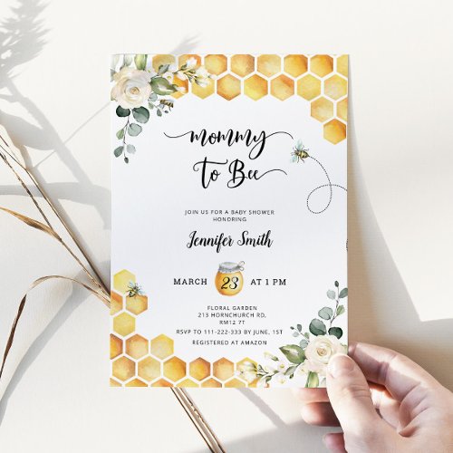 Mommy to bee baby shower invitation