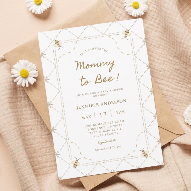 Mommy To Bee Baby Shower Invitation (Creator Uploaded)
