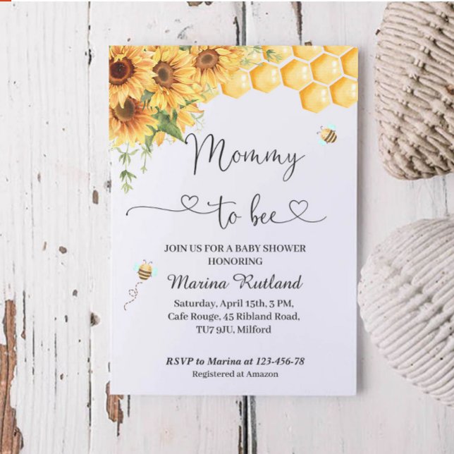 Mommy To Bee Baby Shower Invitation (Creator Uploaded)