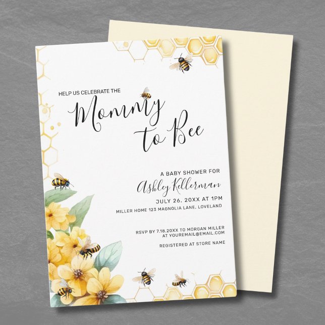 Mommy To BEE Baby Shower Invitation (BEE Baby Shower Invitation)