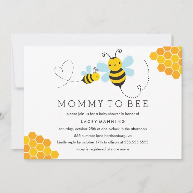 Mommy To Bee Baby Shower Invitation (Front)