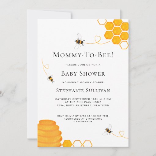 Mommy To Bee Baby Shower Invitation | Zazzle