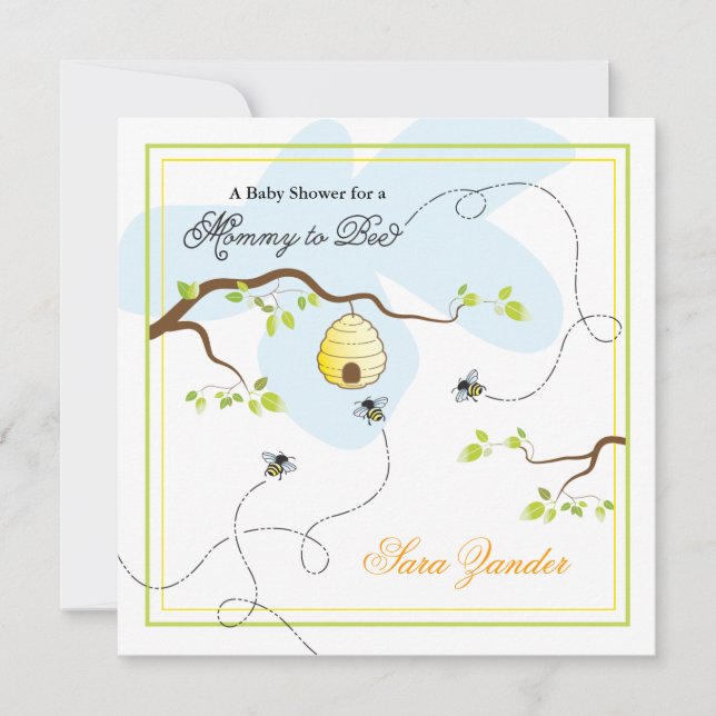 Mommy to Bee Baby Shower Invitation (Front)