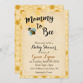 Mommy To Bee Baby Shower Invitation by SugSpc_Invitations at Zazzle
