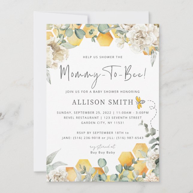 Mommy To Bee Baby Shower Invitation (Front)