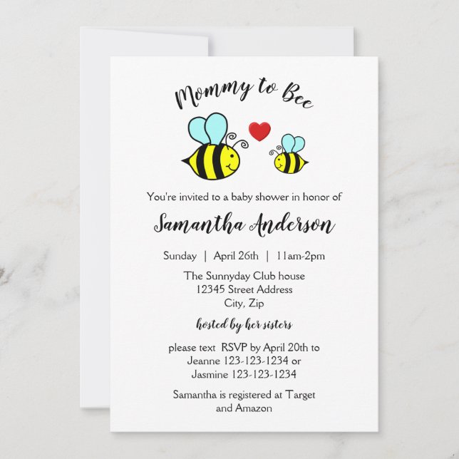 Mommy to Bee - Baby Shower Invitation (Front)