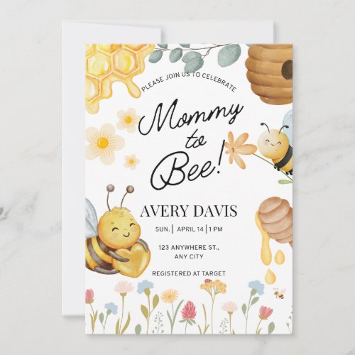 Mommy to Bee Baby Shower Invitation
