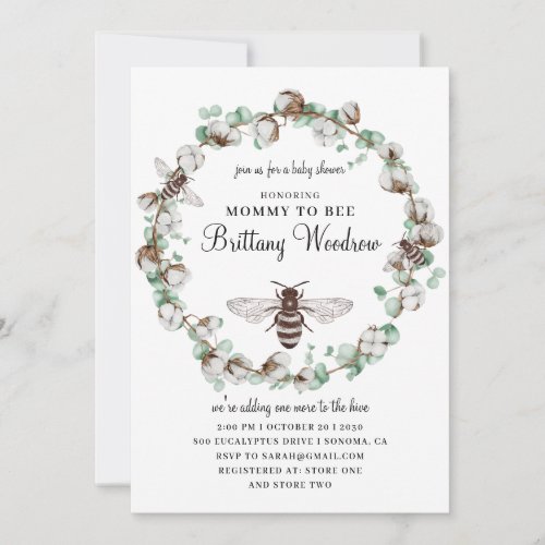 Mommy To Bee Baby Shower Invitation