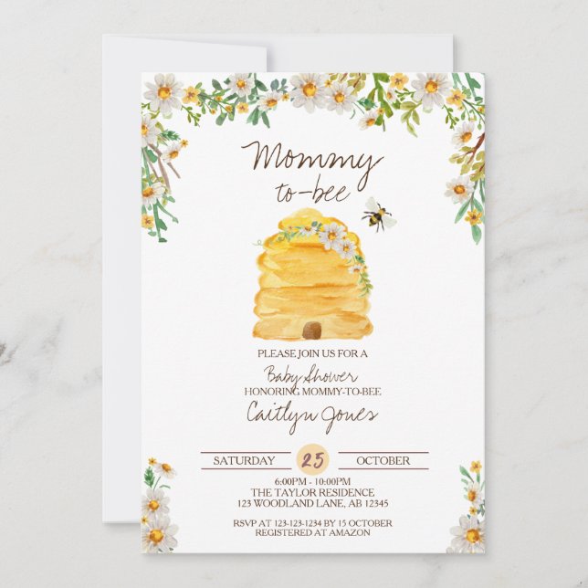 Mommy-to-bee Baby Shower Invitation (Front)