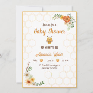 Mommy To Bee Baby Shower Invitation Card