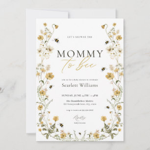 Mommy to Bee Baby Shower Invitation Honey Flower
