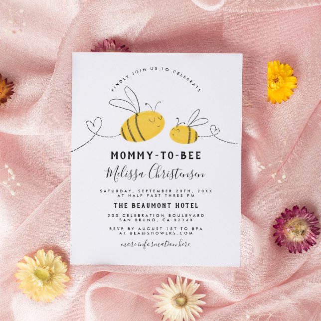 Mommy To Bee Baby Shower Invitation Postcard