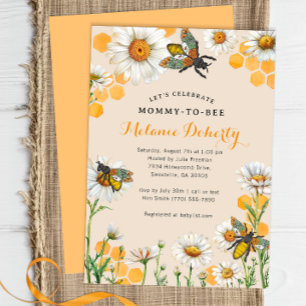 Mommy to Bee Baby Shower Invitation Watercolor H