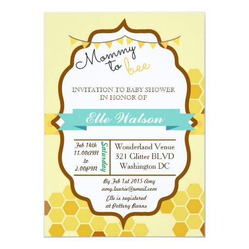 Mother To Bee Baby Shower Invitations 10