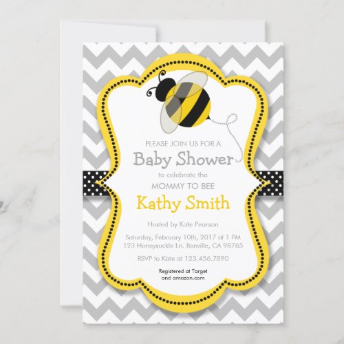 Mommy to Bee Baby Shower Invitations